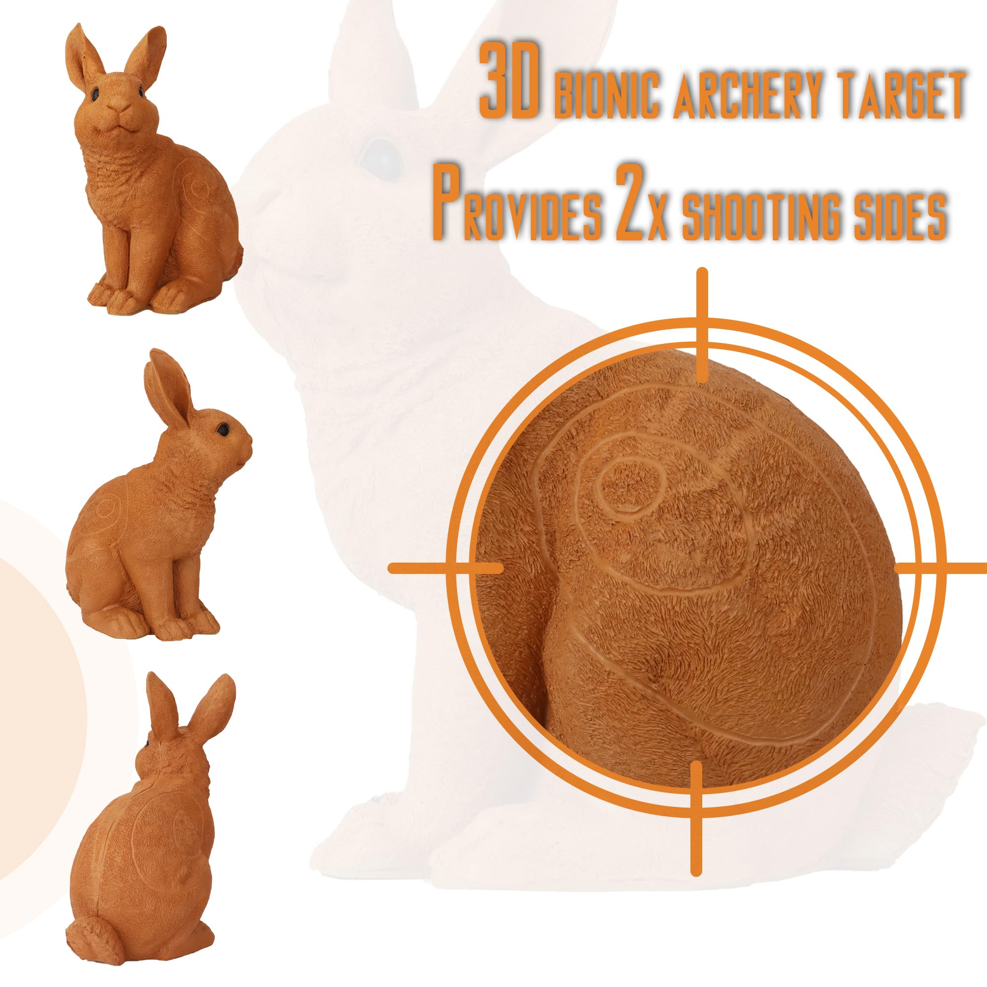 Archery Targets Rabbit 3D Animal Shooter avec support de groupe pour la chasse aux cibles