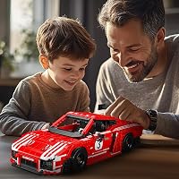 Mould King Technik versenyautó építőjáték piros sportkocsi modell 1717 db építőelemmel gyerekeknek oktató ajándék 5