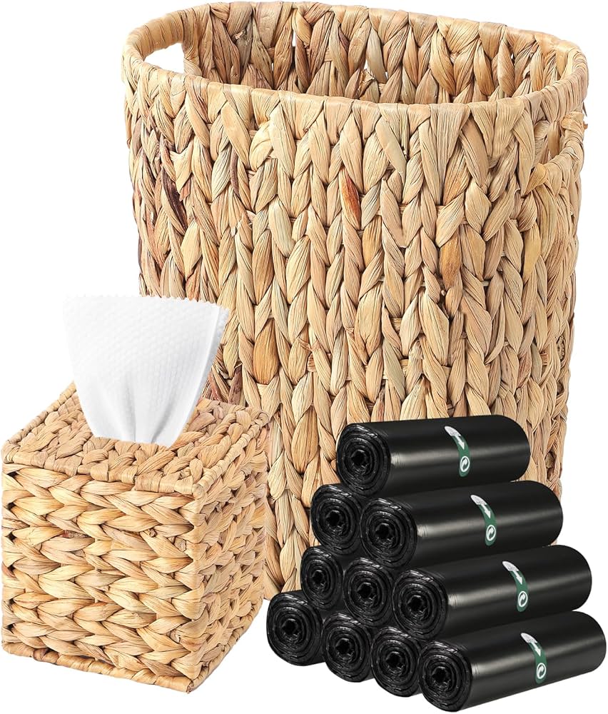 Amazon.com: Wicker Trash Can with 150 Count 5 Gallon Trash Bag Amazon.com: Wicker Trash Can with 150 Count 5 Gallon Trash Bag