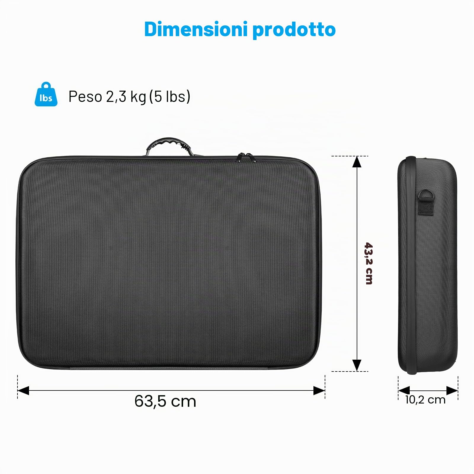 Custodia Starlink Gen 3, Borsa Trasporto Rigida Protettiva Impermeabile, Custodia Standard Starlink in EVA con Manico e Tracolla per Viaggi, Camper, Esterni, Protezione Tripla Antiurto (Negro)