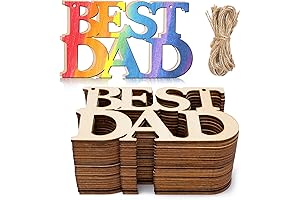 Fathers Day Crafts for Kids, 20 Pcs Best DAD Unfinished Wood Crafts