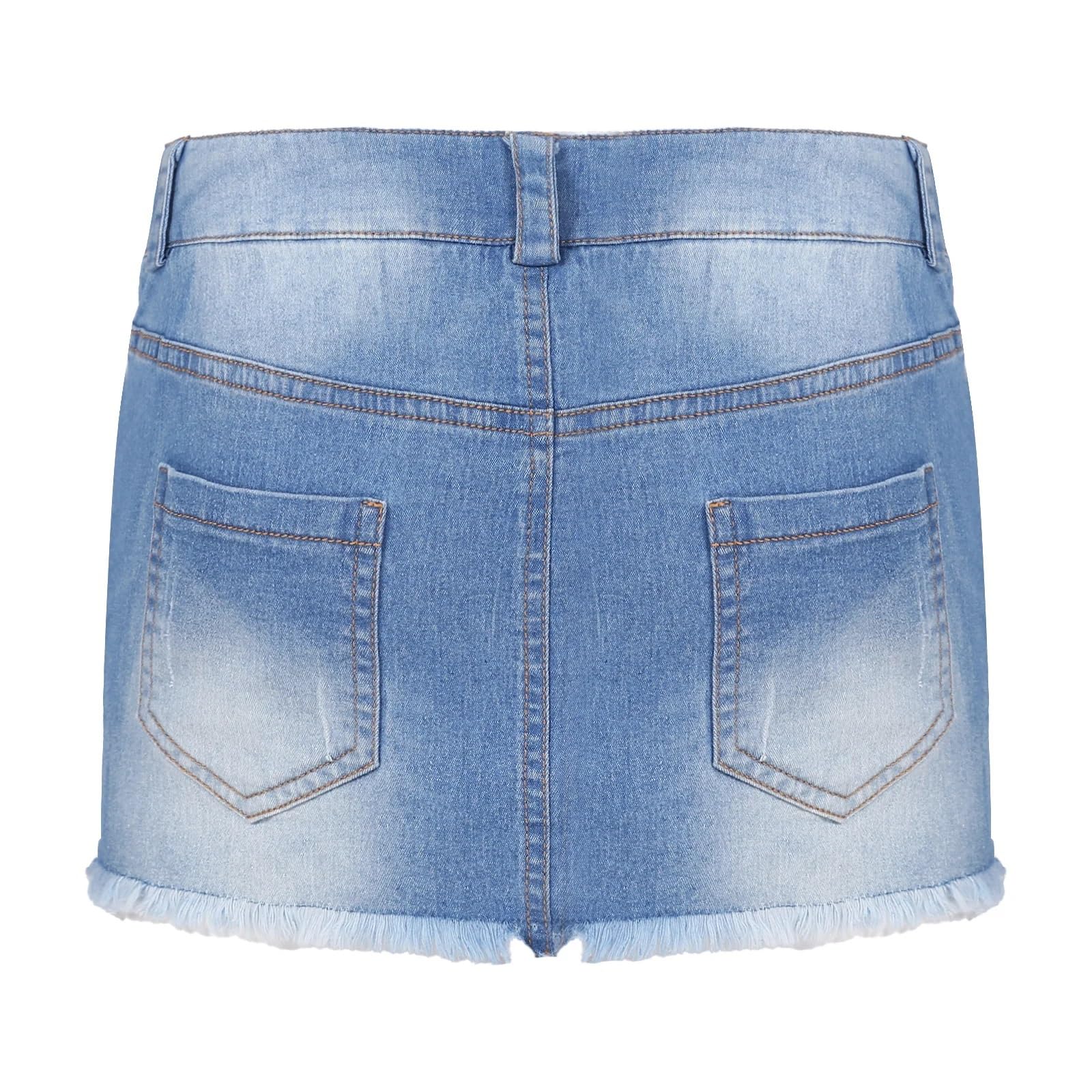 Gonna di jeans estiva da donna Gonne corte casual a vita media tinta unita