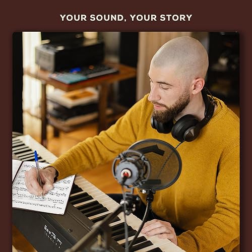 Miniatura 6 de Beechmore Books Cuaderno de música manuscrito, A4, libro de notas musicales de 10 personas, bloc de escritura en blanco para músicos, papel grueso,