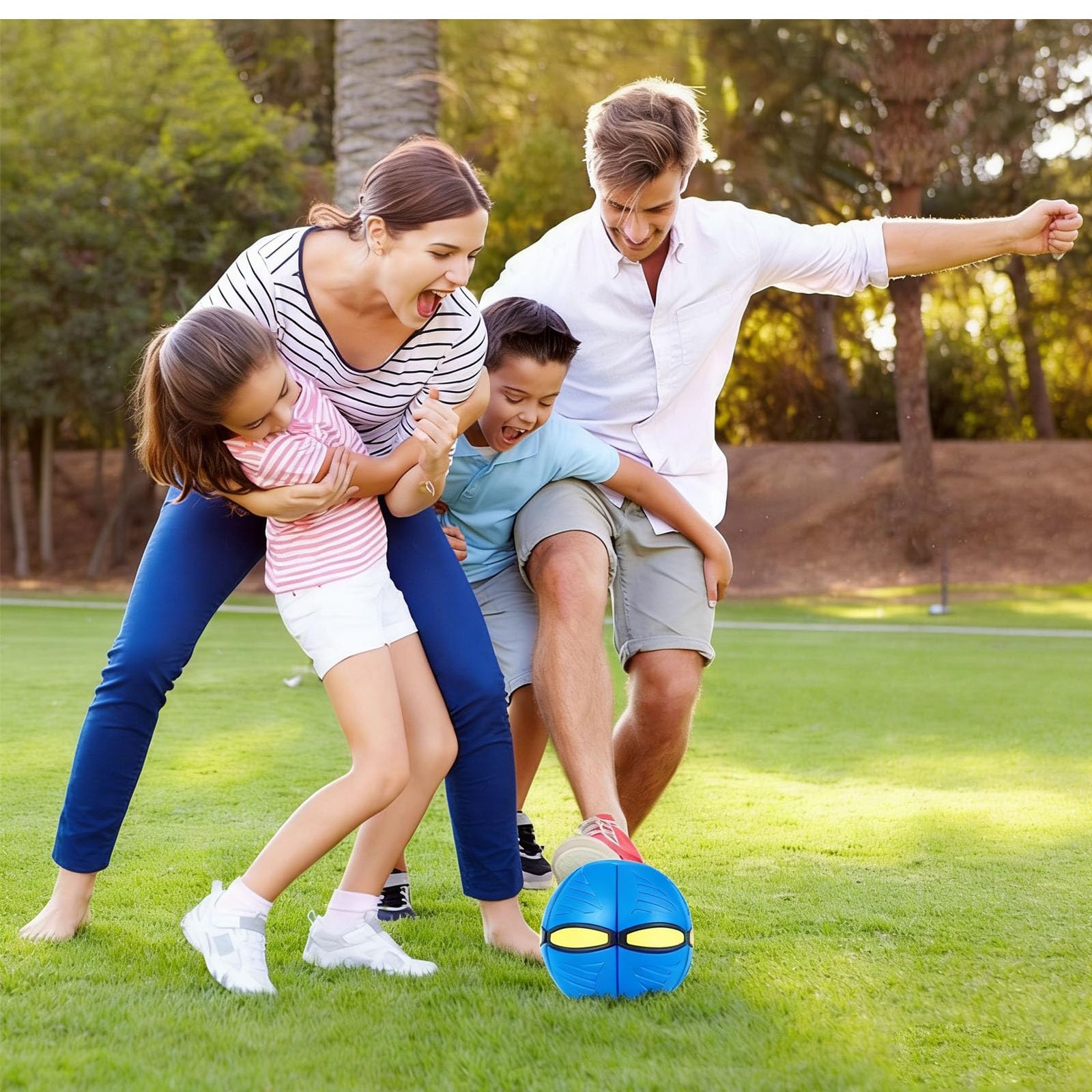 Générique Balle rebondissante Magique à 6 lumières pour Enfants – Soucoupe Volante Transformable pour Jeu en Famille et Chien – Jouet interactif et éducatif pour développement Moteur