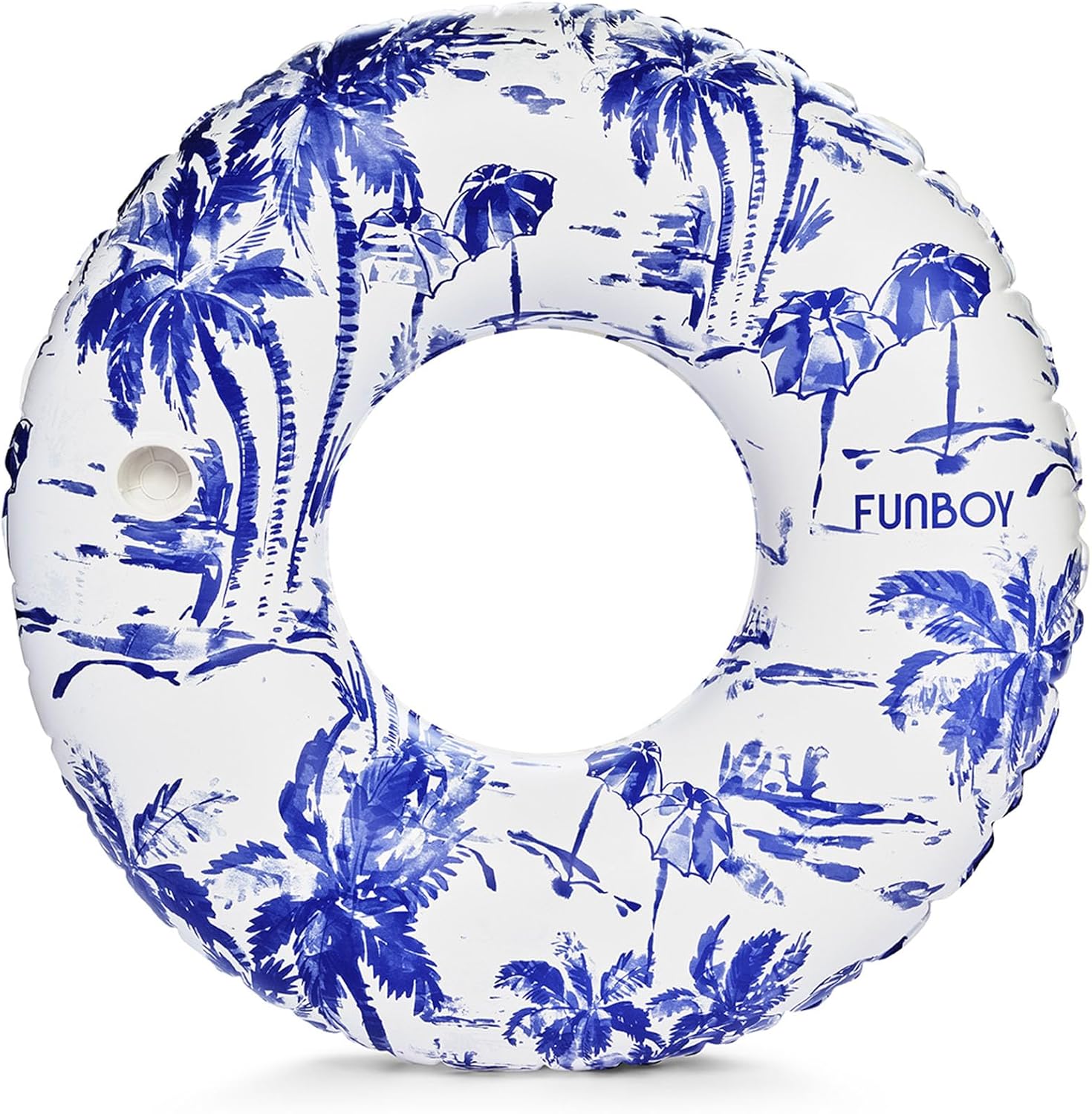 FUNBOY 48" Vintage Toile Inflatable Pool Float for Adults with Cup Holder - Giant Pool Lounger, Swim Ring for Pool Parties & Beach Days