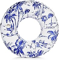 FUNBOY 48" Vintage Toile Inflatable Pool Float for Adults with Cup Holder - Giant Pool Lounger, Swim Ring for Pool Parties & Beach Days
