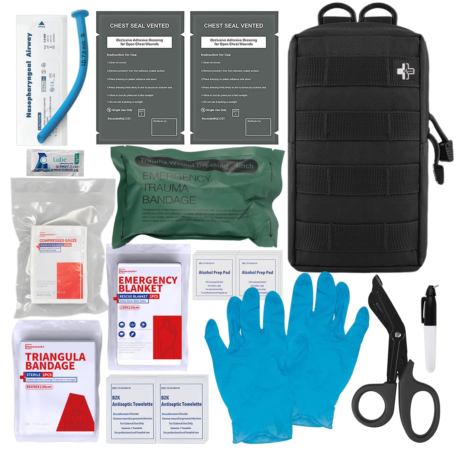 Buy [ Upgrade] IFAK Trauma Kit,Emergency IFAK First aid Kit,Chest Seals