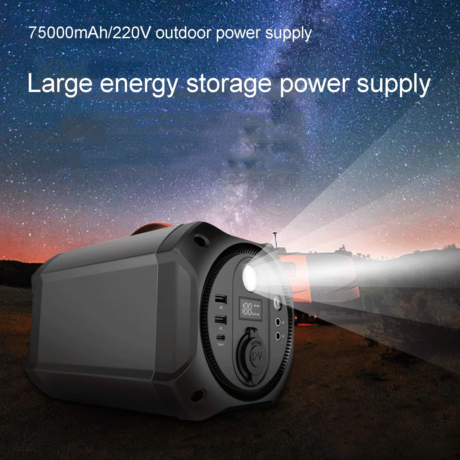 Generator przenośny 75000 mAh Generator z akumulatorem litowym wielokrotnego ładowania, wyjście USB Zasilacz poza siecią do awaryjnego tworzenia kopii zapasowych na kempingu