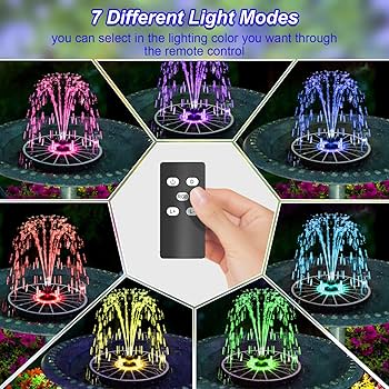 Solar Pool Lights SZMP Solar Fountain 2023 Upgrade, 3.5W Solar Powered Bird Bath Fountains With Flower Outdoor Water Feature Solar Fountain Pump With 7 In 1 Nozzles 4 Fixed Pipes For Humingbirds