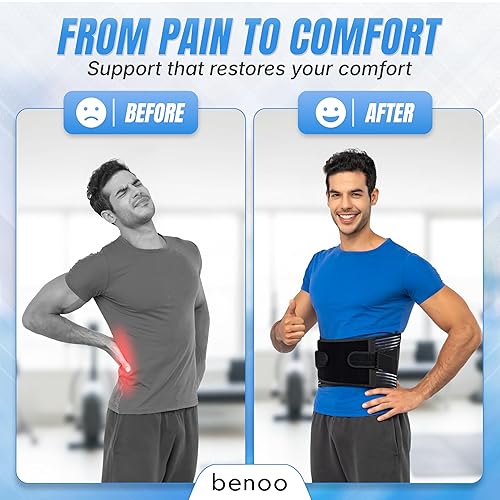 Miniatura 6 de Soporte de espalda para aliviar el dolor de espalda baja, cinturón de apoyo lumbar ajustable transpirable para hombres y mujeres, ideal para el