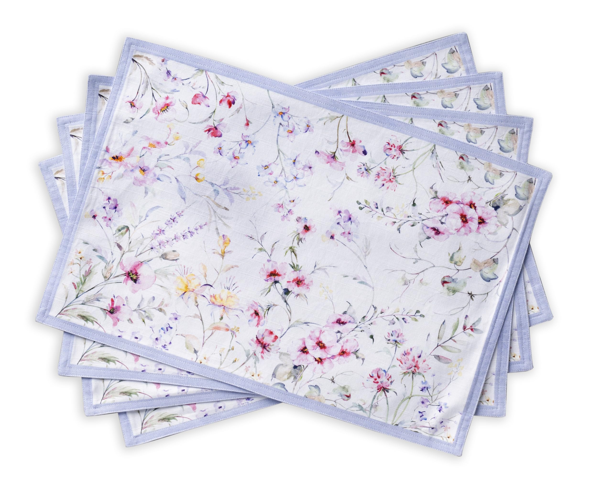Maison d' Hermine Placemats Set of 4 100% Cotton Washable Reusable Table Mats for Home Kitchen Dining Party Wedding Restaurant Gifts for Mothers Day (Summer Floral