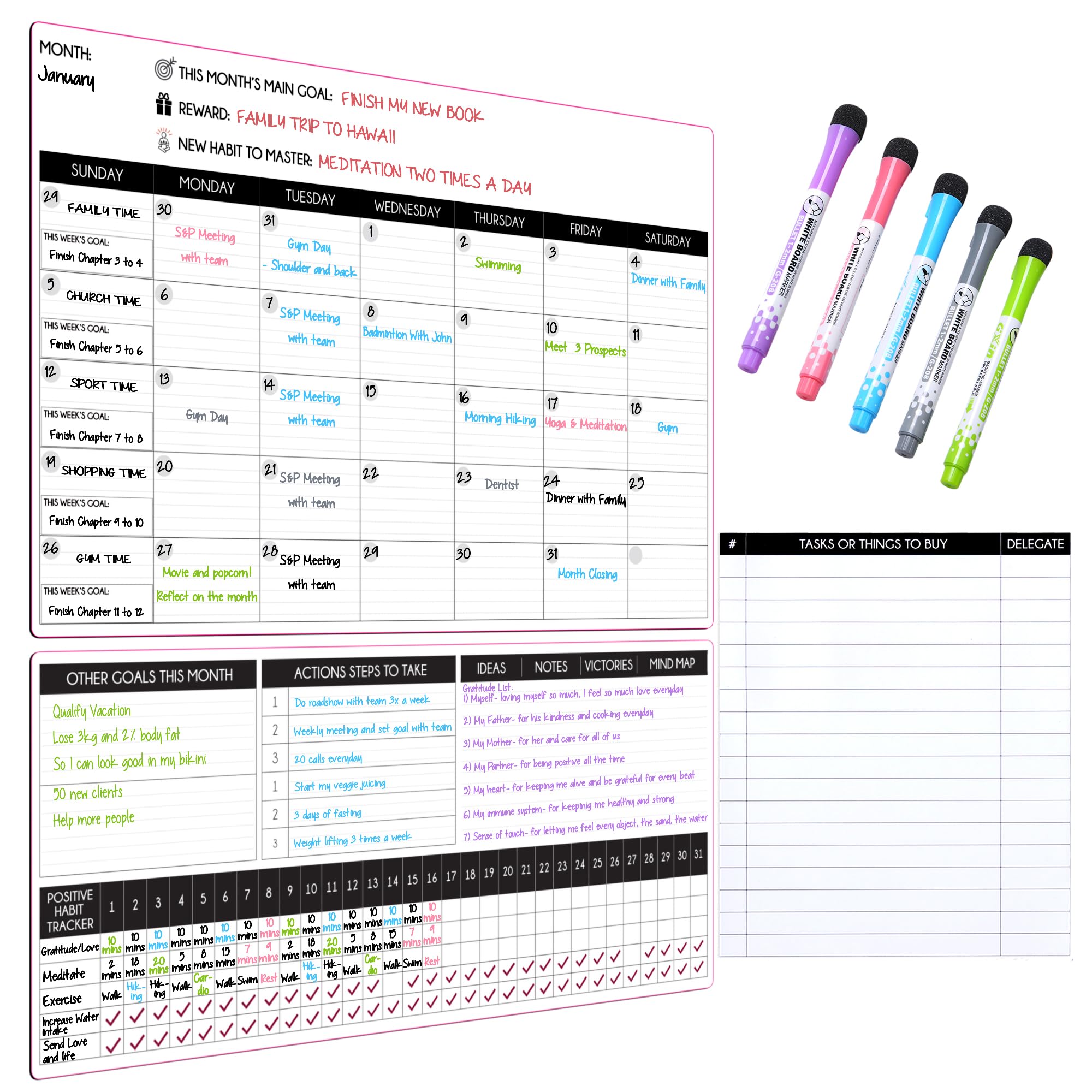 amazon-com-law-of-attraction-magnetic-dry-erase-goal-calendar-for-refrigerator-two-magnetic-dry-erase-boards-17-x10-5-and-17-x7-with-tasks-or-grocery-list-8-x10-and-5-markers-office-products