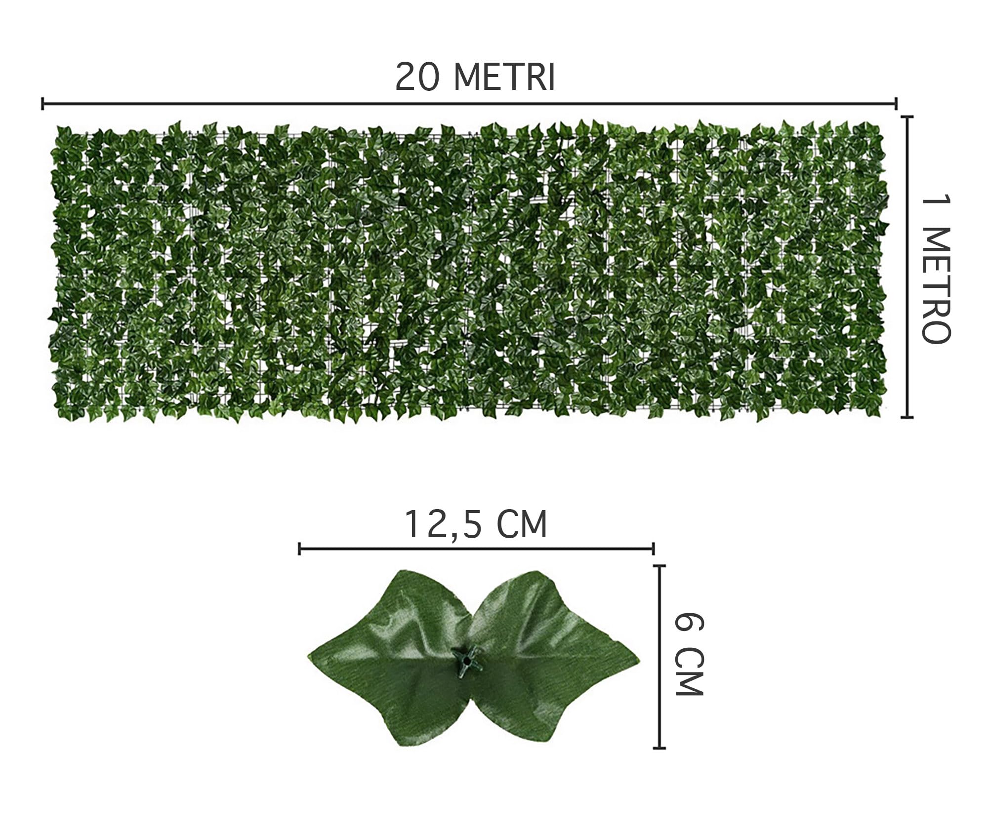Siepe Artificiale Edera Finta 1x3 Mt - Frangivista Per Balcone E Giardino - Foto 2