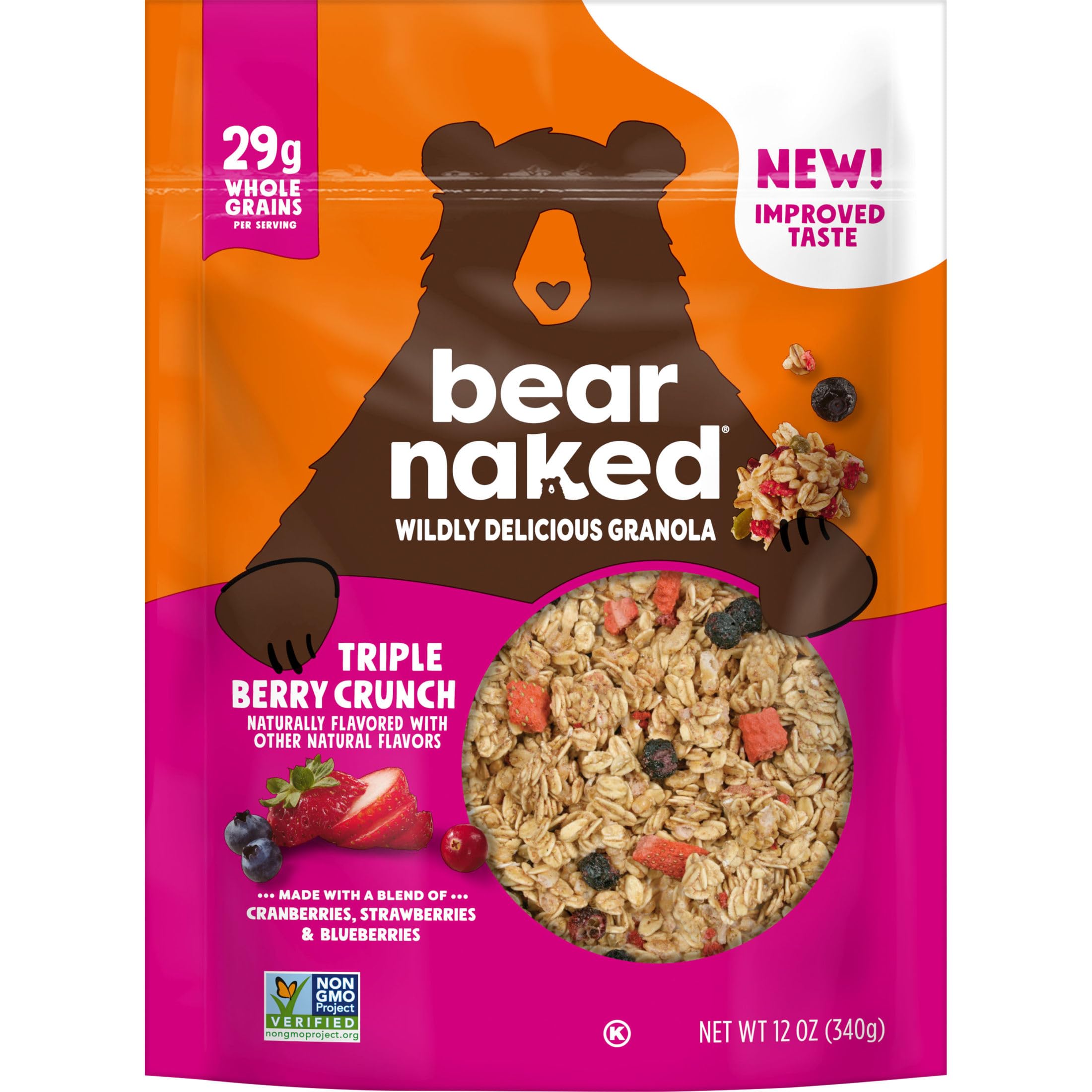 Bear Naked Granola Pouches, Triple Berry Fit, 12 Ounce (Pack of 6) | Vegan, Frühstückssnacks