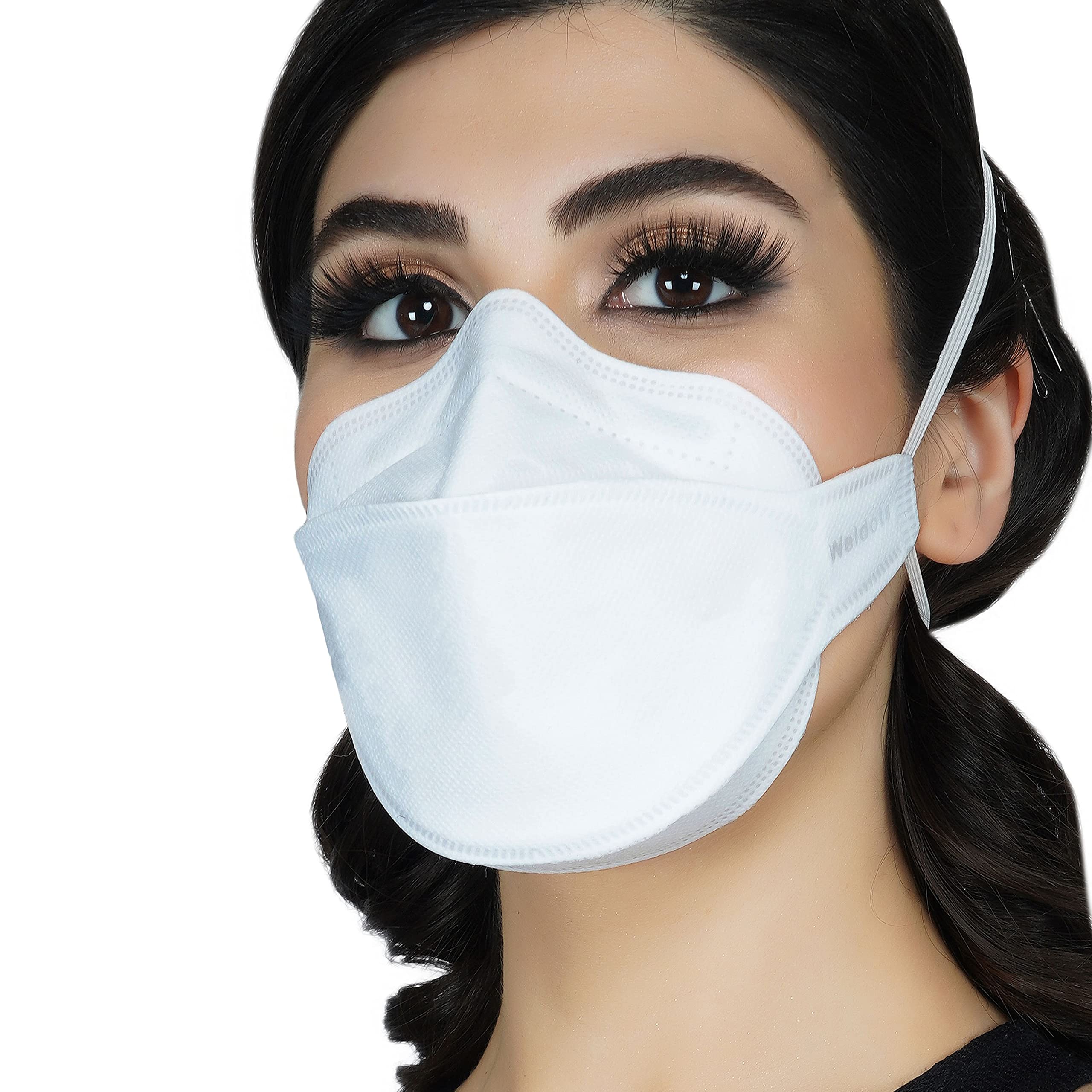 [Pack of 3] Weldots Fender Premium KF94 Mask | Willow Fish Shape | KF94 | Origami Mask | 6 Layered Protection | With Headbands | White