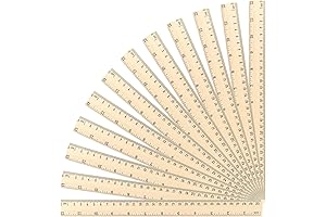 Koogel 12-Pack Wooden Rulers: Precision Measuring Tools for Students and Professionals