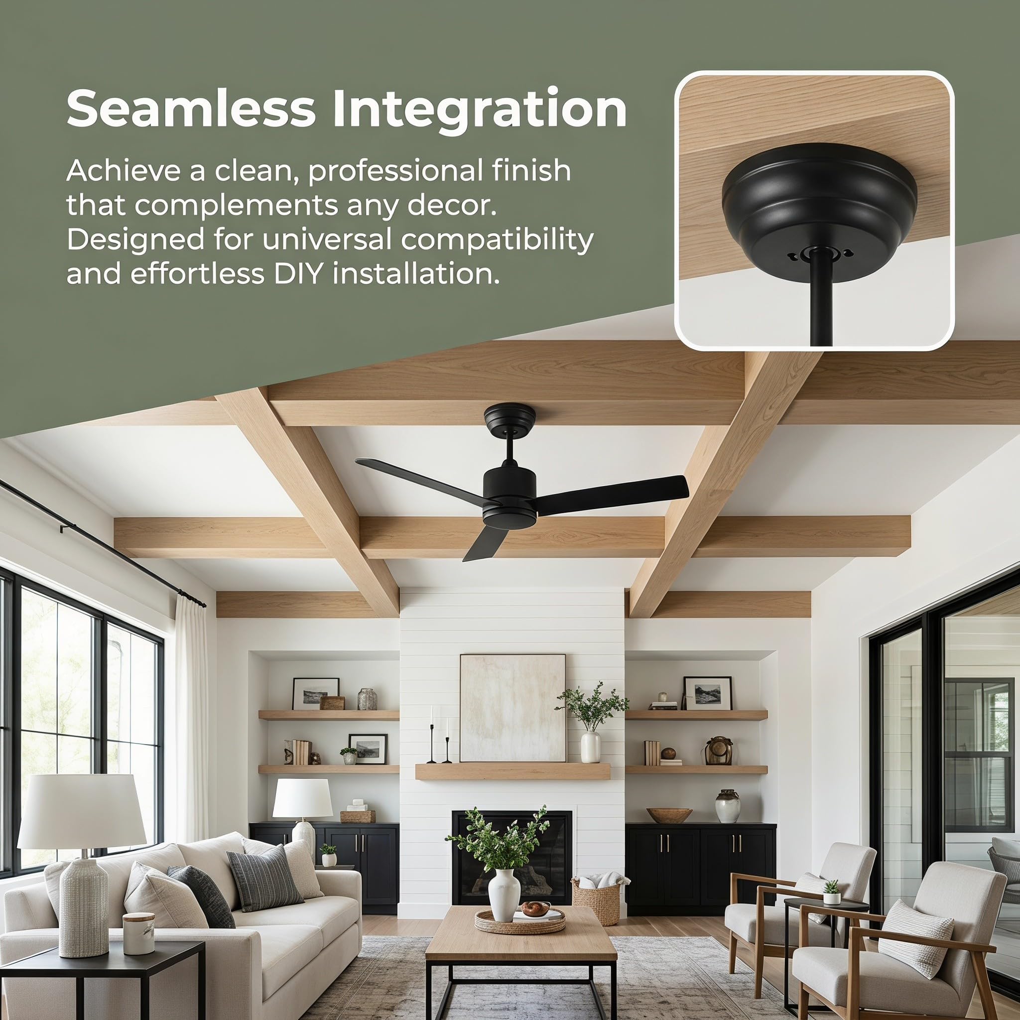 Base para Ventilador de Techo de Hierro Proceso de Fosfatado, Soporte Estable y Alineación Precisa para Celebracion Verano en Sala o Comedor