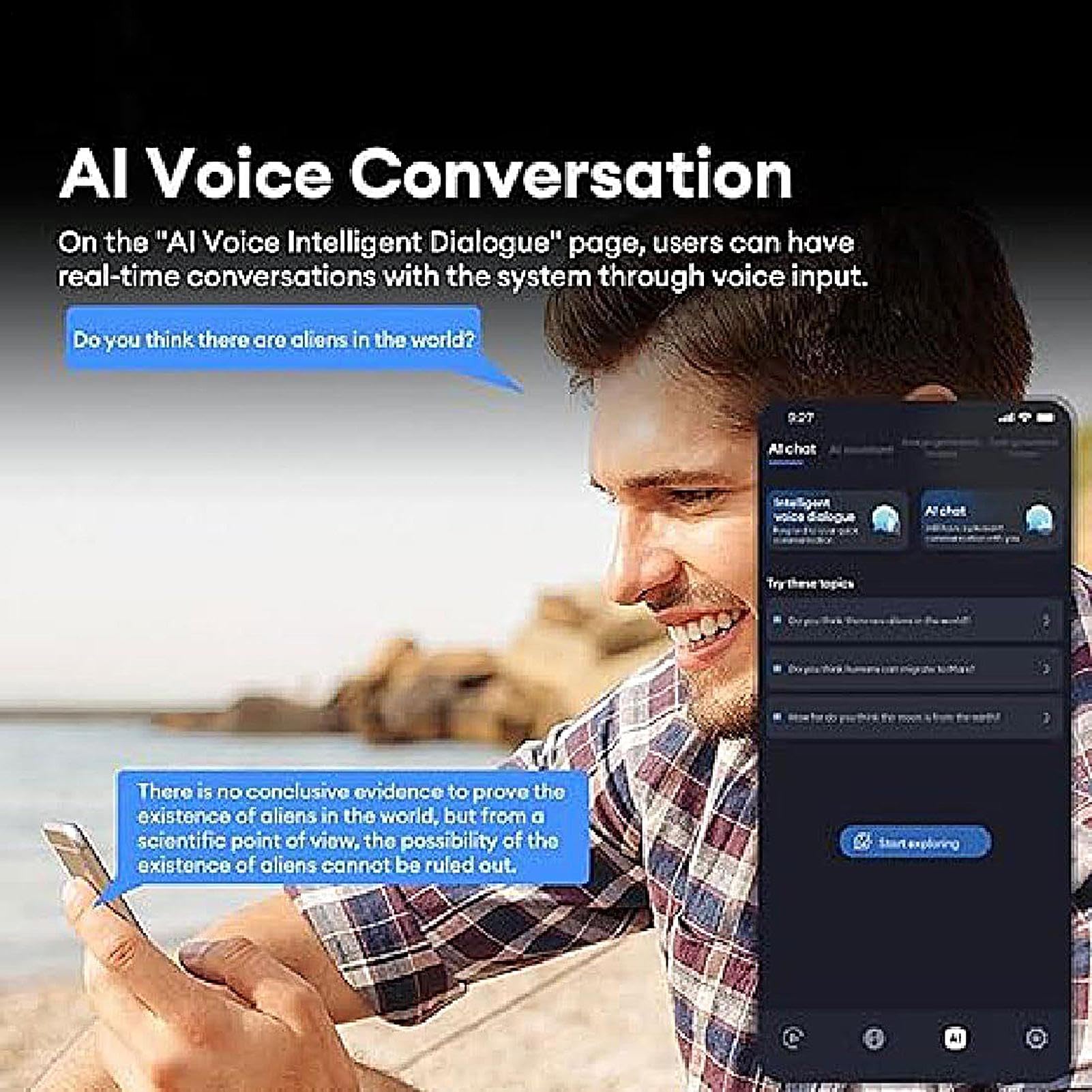 Lunettes Connectées, Lunettes Intelligentes avec Traduction en Temps Réel, Communication Multilingue 144 Langues pour Professionnels Hommes Femmes