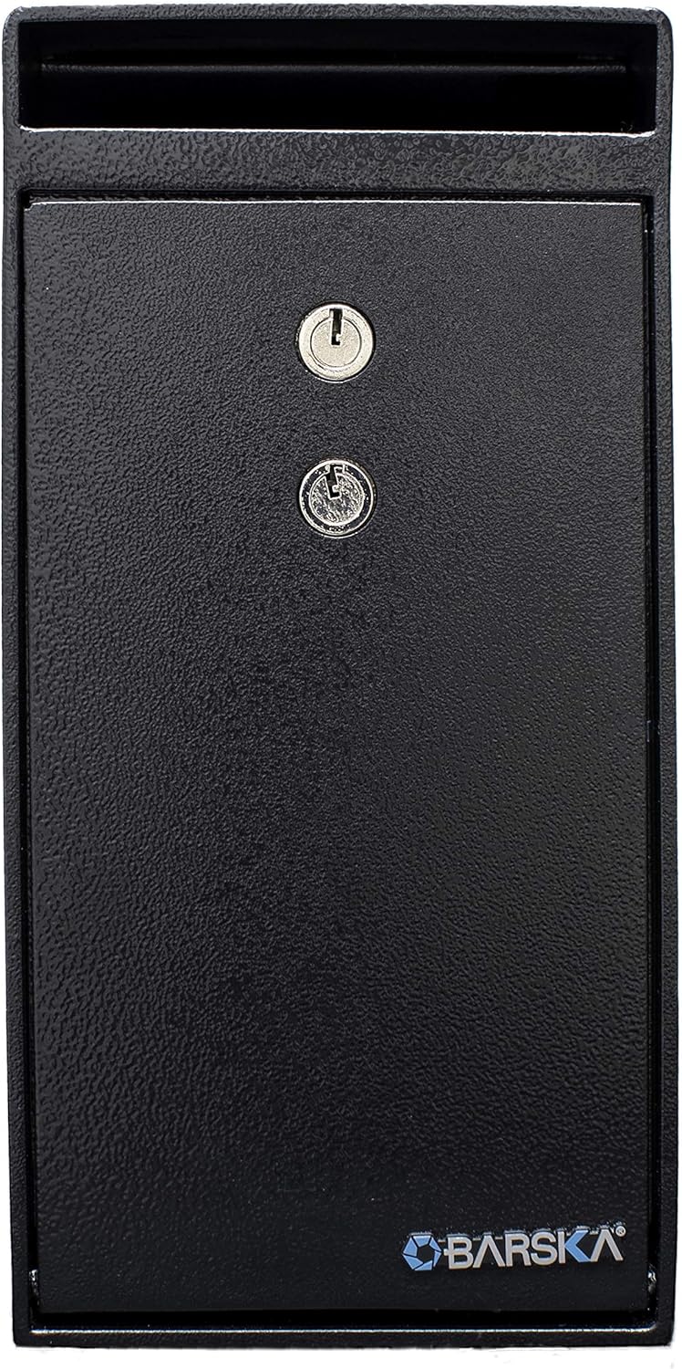 Winbest Steel Dual Key Cash Drop Depository Safe Mail Money Cash Drop Safe Box 12 in x 9 in x 6 in