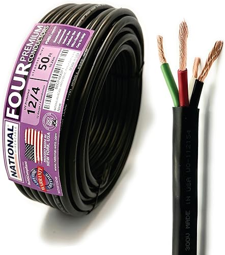 Miniatura 8 de Cable de alambre y cable nacional – Alambre de cobre premium de 12 AWG de 2 conductores, 50 pies, trenzado Fabricado en EE. UU., chaqueta flexible