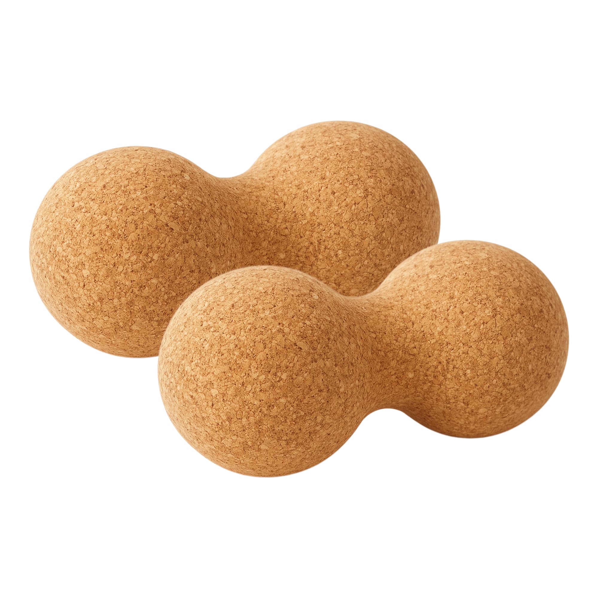 Yoga Ball a Doppia Sfera in Sughero Naturale FD Sport - 12x6cm | Palla Massaggio Miofasciale per Schiena, Collo, Fisioterapia, Pilates e Trigger Point | Leggera ed Eco-Sostenibile (Pack da 2)