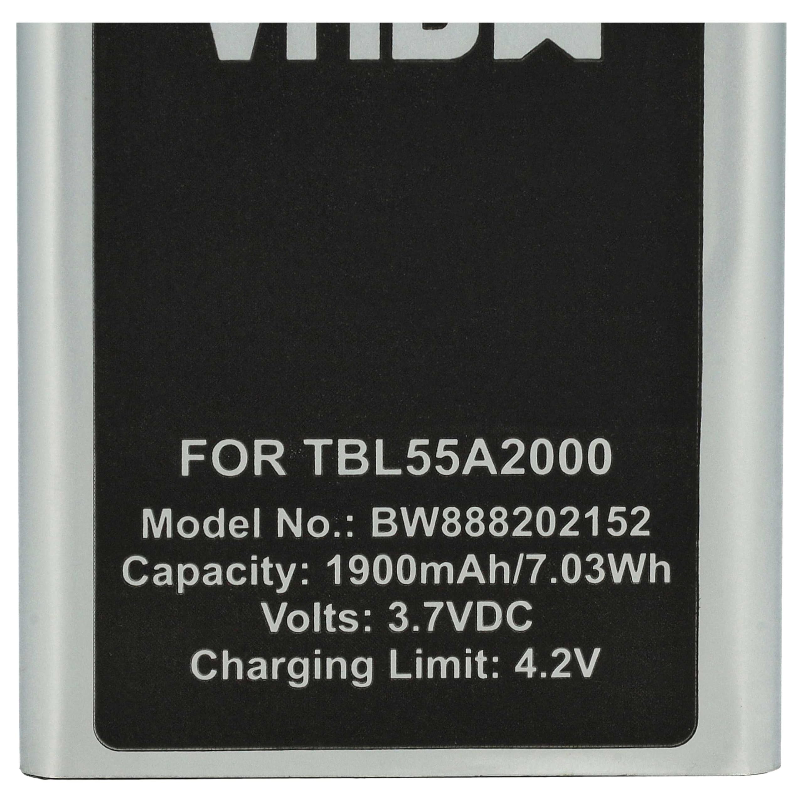 Vhbw Batteria Ricaricabile Per TP-Link M7310 V2.0, M7350 Ver 4.0 | Li-Poly 1900 MAh, 3,7 V, 7,03 Wh | Sostituisce TBL-55A1800, TBL55A2000 - 2