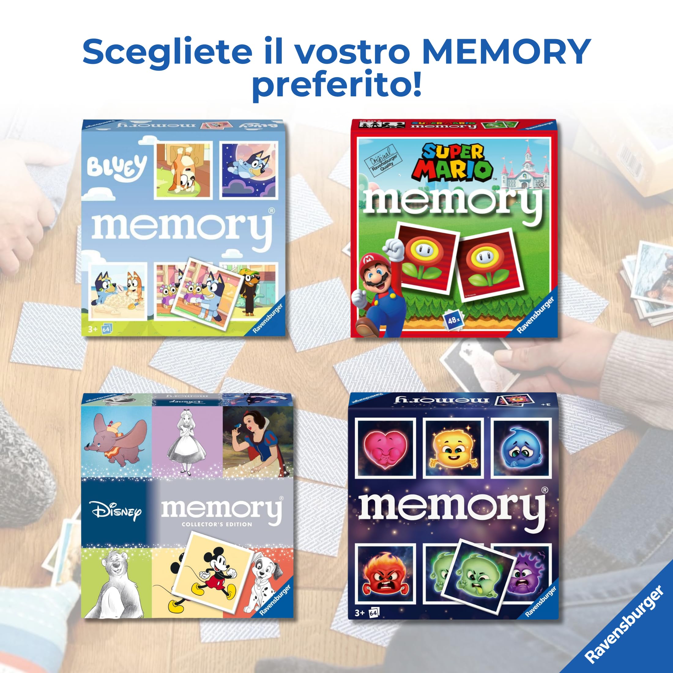 Ravensburger - Gioco Memory Per Bambini Mini Memory Bluey | Gioco Carte Bambini | Giochi Bimba 4 Anni | 2-8 Giocatori | Giochi Di Carte | Regalo Originale