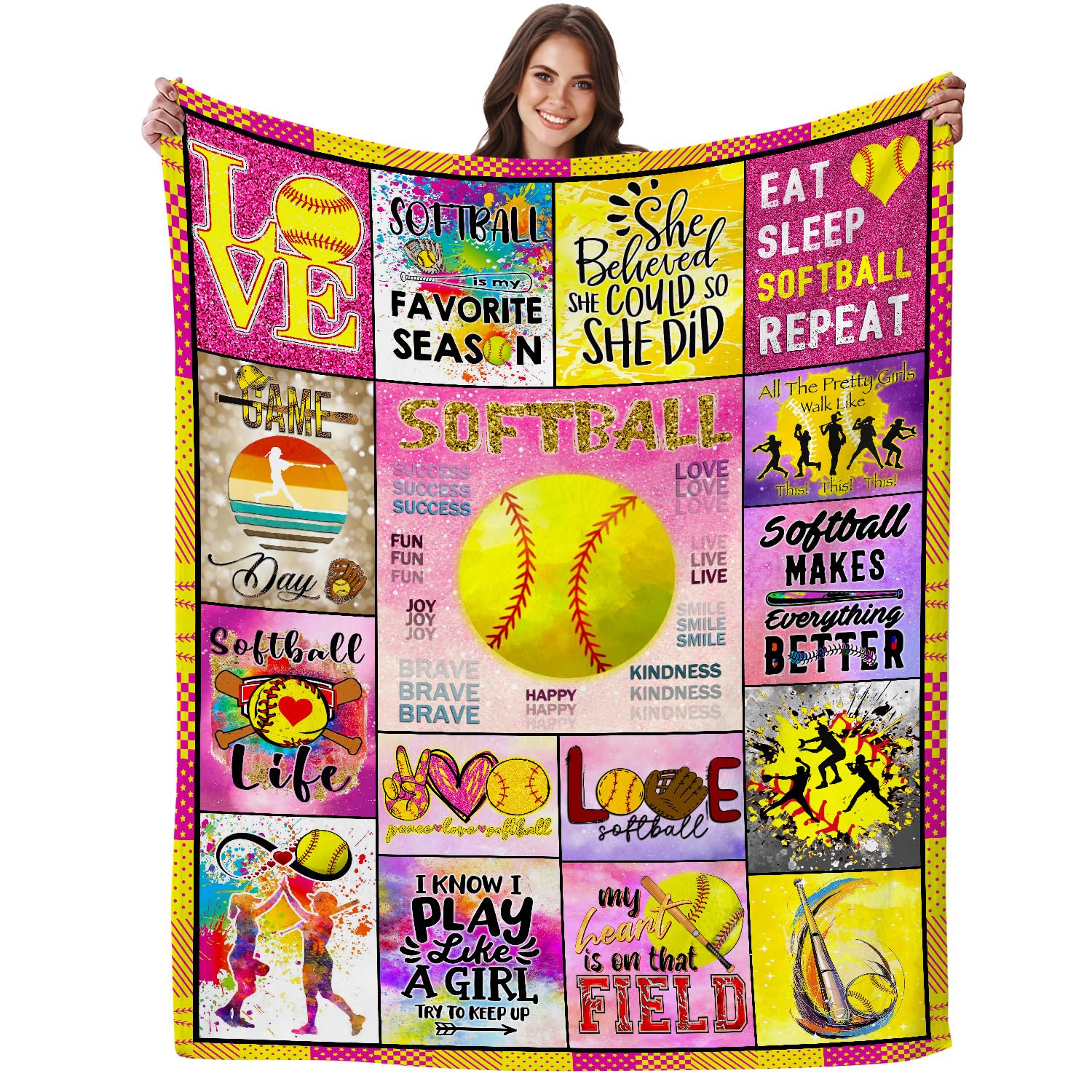 Softball Star Quilted Blanket NCU0TH1478