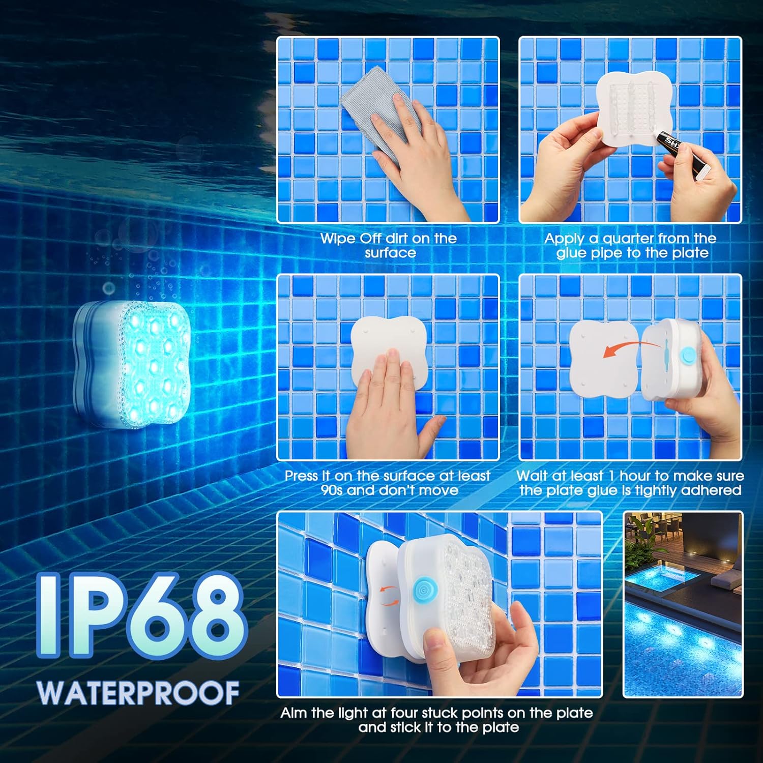 Submersible LED Lights, Waterproof Underwater LED Light 16 Color Changing Lamp Magnetic Floating Submersible Lights for Pool Vase Aquarium Decor (Ultra-Thin 4-Set)