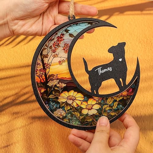Miniatura 5 de NAZENTI Regalos conmemorativos personalizados para perros, atrapasoles conmemorativos para perros, atrapasoles personalizados para perro, adorno
