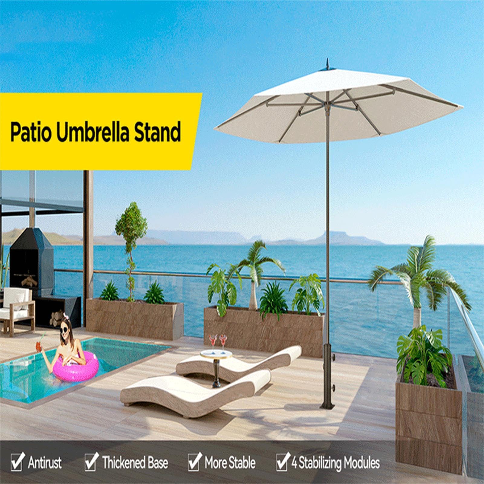 Pesos para sombrilla de patio, base extraíble para sombrilla de patio