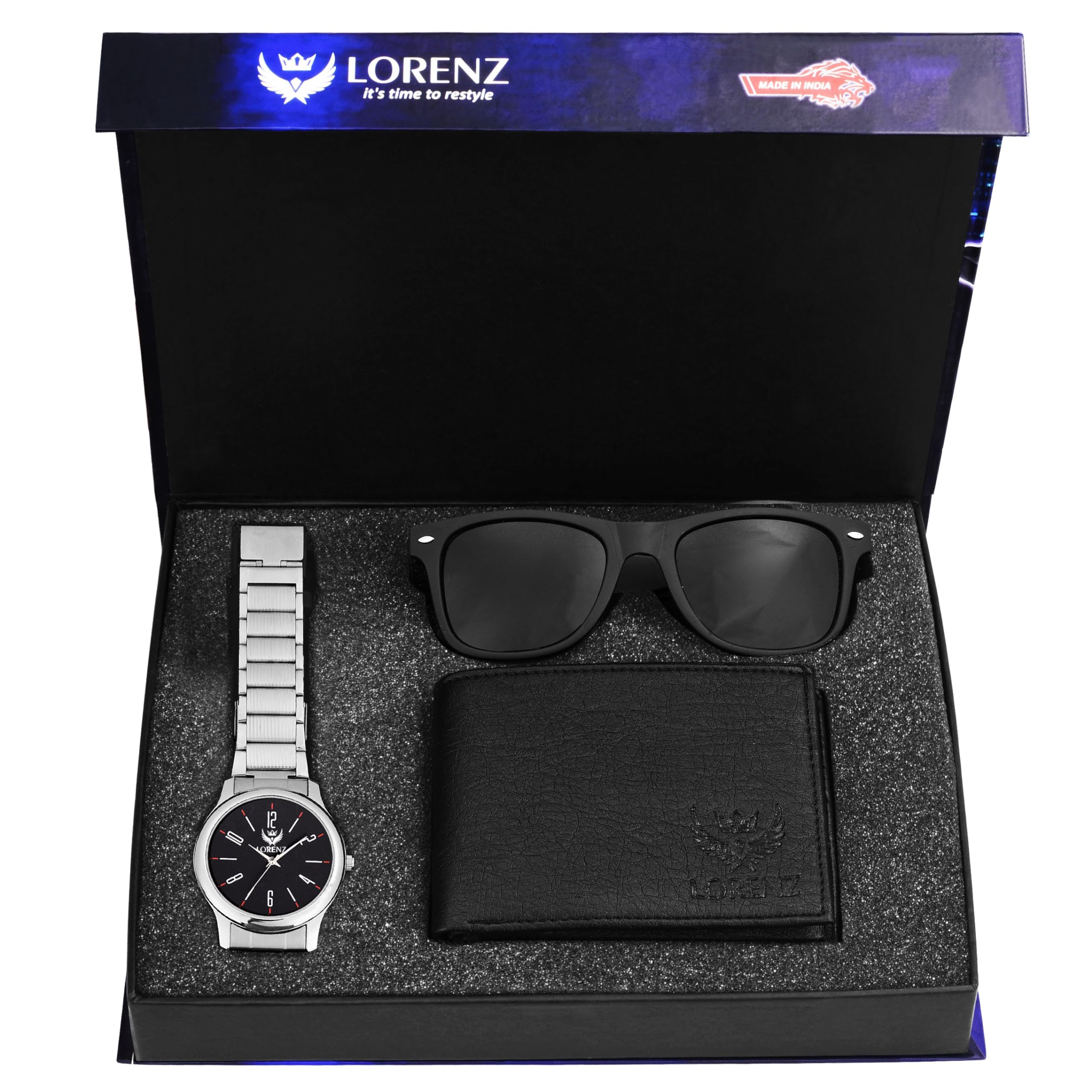 LORENZ Combo of Mens Black Rectangular Sunglasses, Watch & Black Wallet-Pack of 2 (B07XGM5MKJ) Amazon Price History, Amazon Price Tracker