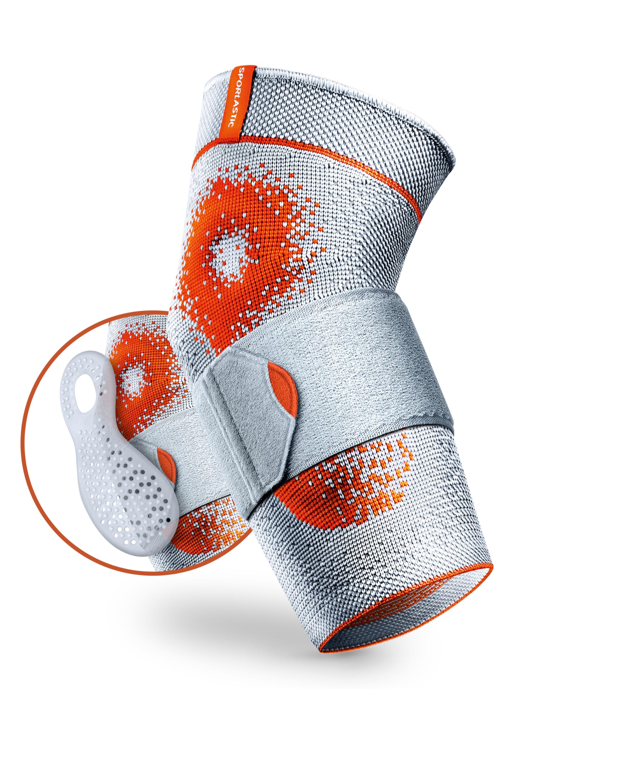 SPORLASTIC Ellenbogenbandage EPIDYN SUPREME Tennisarm, Platinum Orange, L | Auch für Golferarm, Silikonpelotten, Epikondylitis, Sehnenscheidenentzündung, Kompression, orthopädisch
