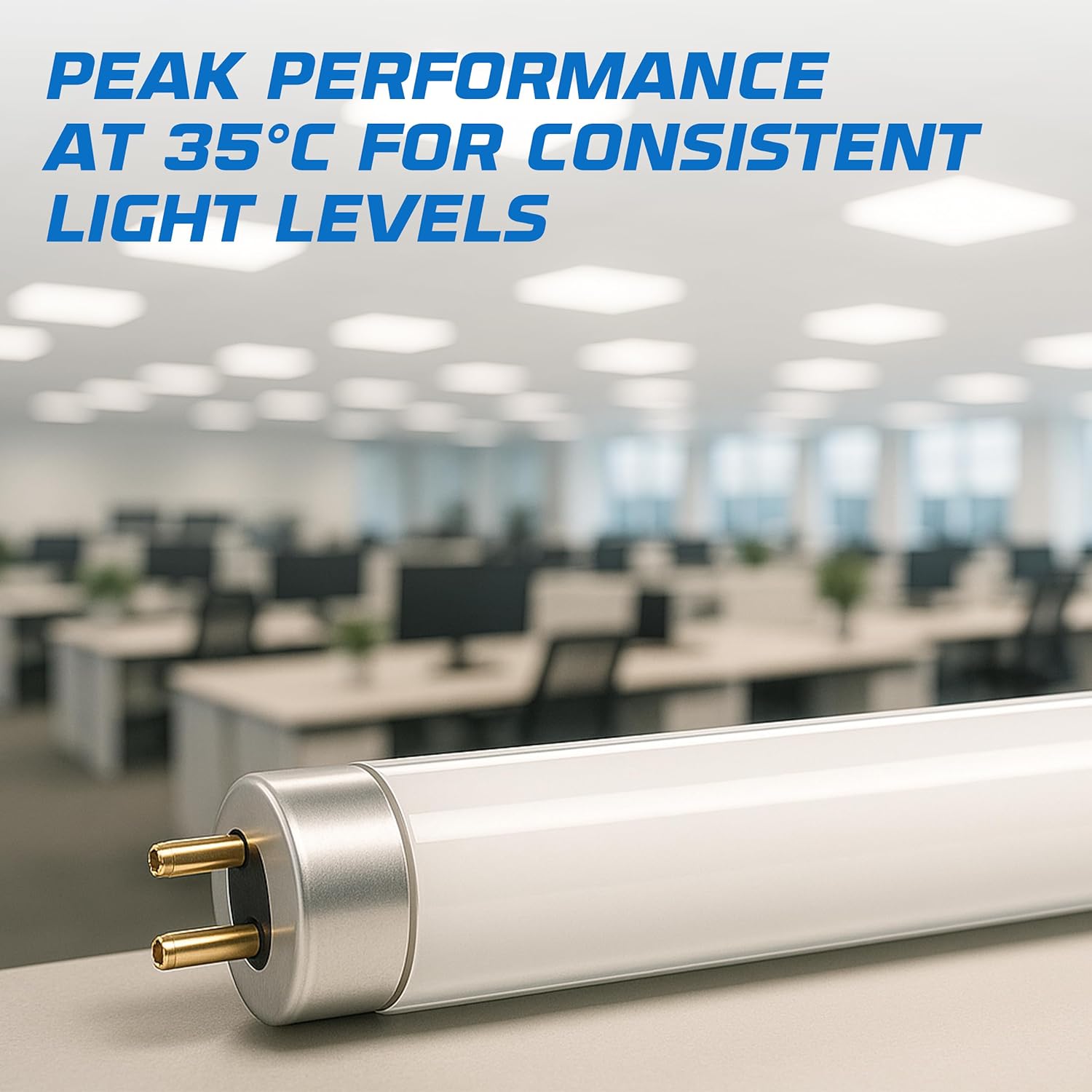 OHLECTRIC FP54/850/HO/ECO T5 Fluorescent Tube Light Bulb (10-Pack) 54 Watt High Output, 5000K Daylight, 800 Series Phosphor, G5 Bi-Pin Base, 46-Inch Linear Lamp, Energy Efficient - Case of 10