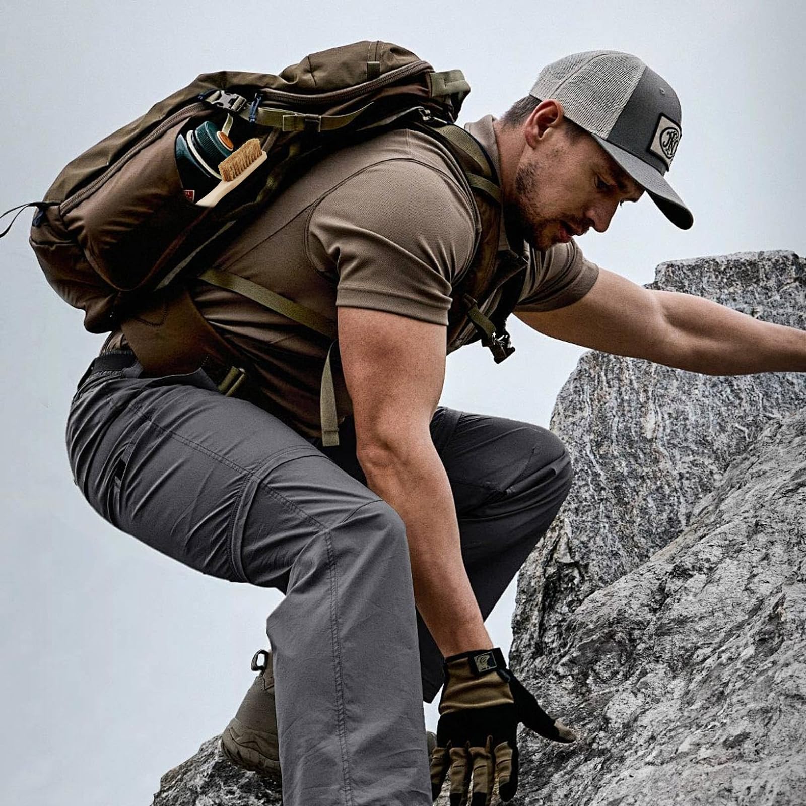 2 Unidad Cepillos de Escalada, Cepillos de Limpieza Boulder, Cepillo Firme para Escaladas en Roca con Cerdas Gruesas de Pelo de Jabalí, Accesorios de Boulders, para Escalada en Roca, Boulder