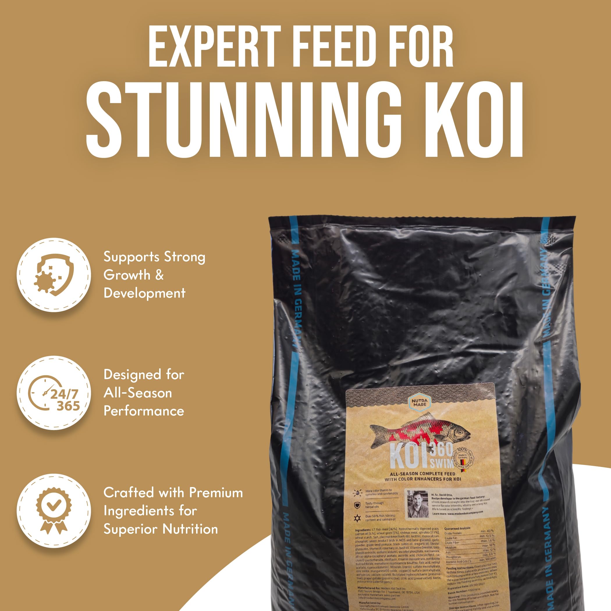 Nutramare Koi360 Swim Koi Food (1 Pack 22lb)