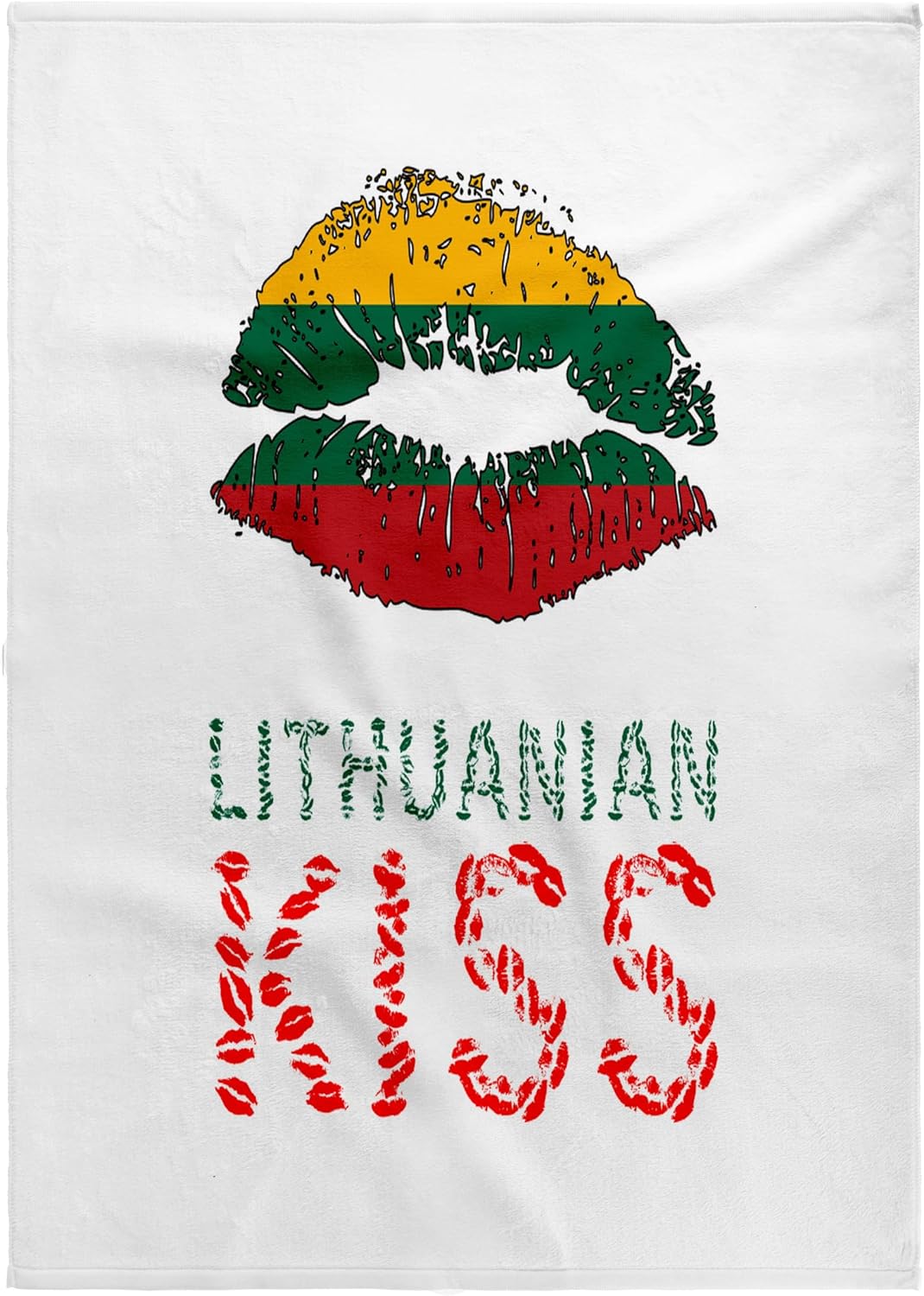 3dRose Woman Lips, the Flag of Lithuania. Lithuanian Kiss Text. Elegant Gift 22x30 Bath Hand Pool Towel