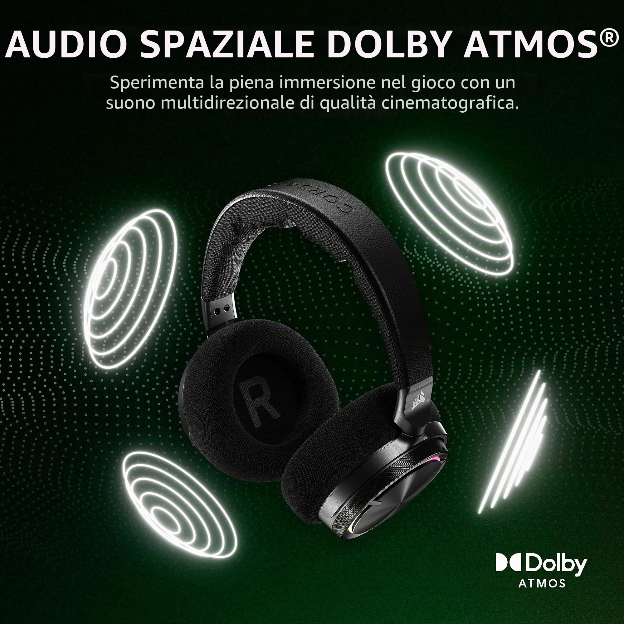 Corsair VIRTUOSO MAX WIRELESS Cuffie da Gioco Bluetooth Carbonio per Xbox