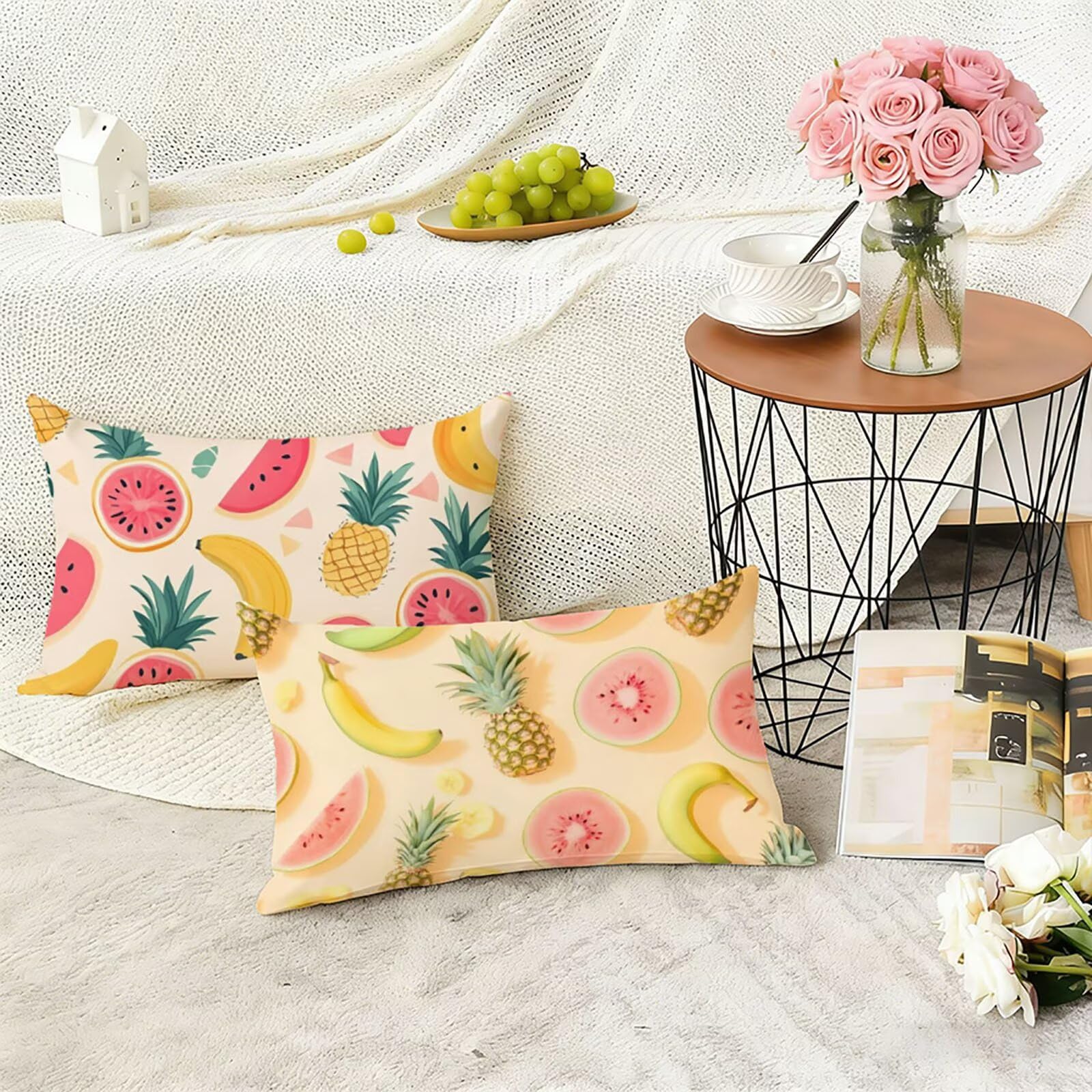 Różowe poszewki na poduszki 70 x 90 cm poszewka na poduszkę kolor pomarańczowy poszewki na poduszki lniane poszewki na poduszki 2-pak dwustronny nadruk miękkie i oddychające, można prać w pralce, do