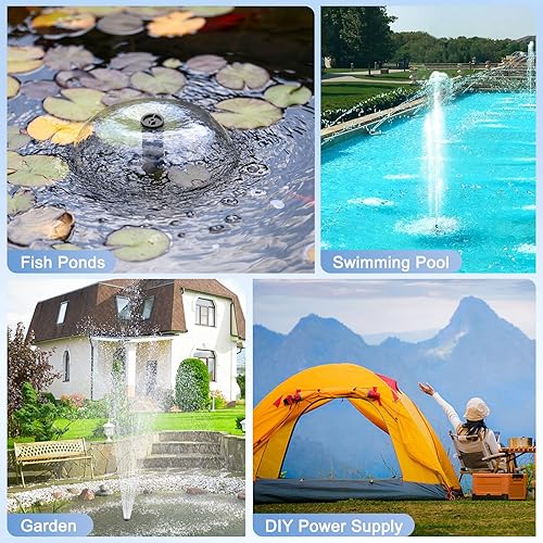 Miniatura 8 de Antfraer Solar Water Pump Fountain Outdoor, 25 Watt Solar Fountain Pump 410GPH+Adjustable Flow Kit, Solar Water Fountain with 6.6FT Tubing for