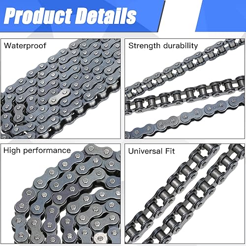 Vista 4 de YOXUFA 420 cadenas 102 eslabones para CRF50 XR50 PW80 SSR Tao Tao Coolster 110cc 125cc Pit Dirt Bike 4 Wheeler ATV Quad Kazuma Baja Ice Bear Lifan