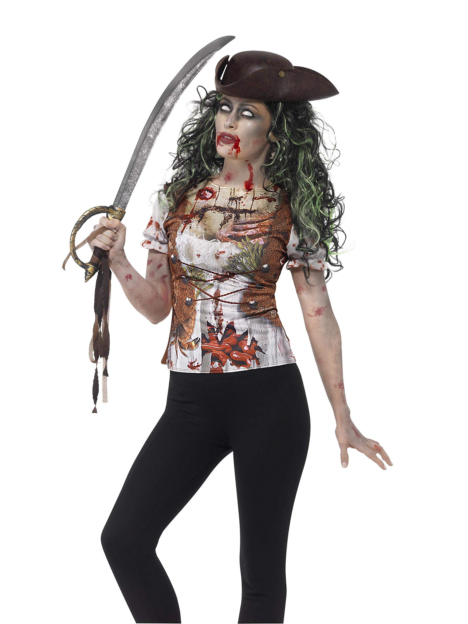 Smiffys Women's Halloween Pirate Wench T-Shirt (Large)