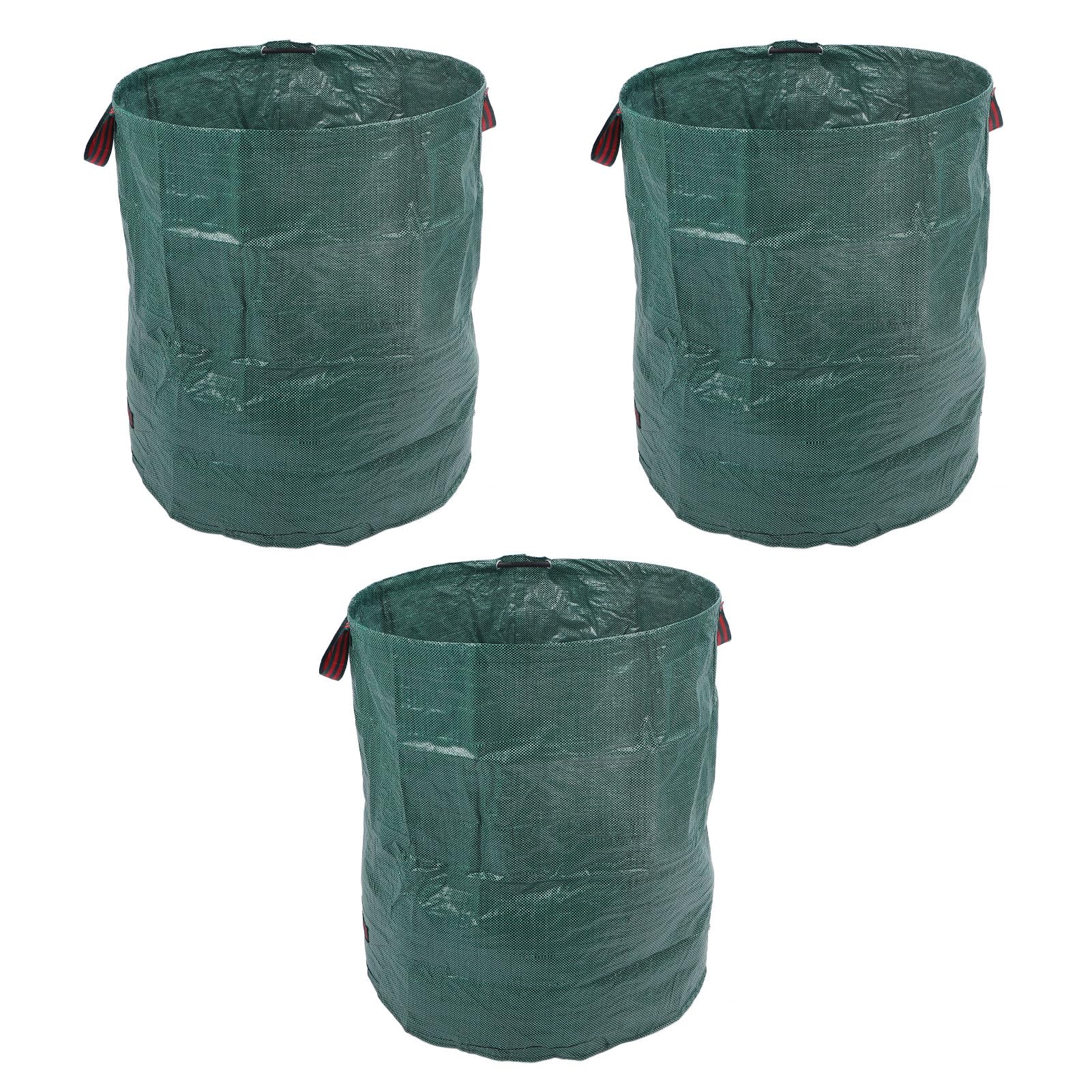 3 bolsas de jardín reutilizables de polipropileno de gran capacidad, contenedor de basura para recoger hojas, recortes, desechos y otros residuos de jardín, almacenar juguetes de peluche, lavandería