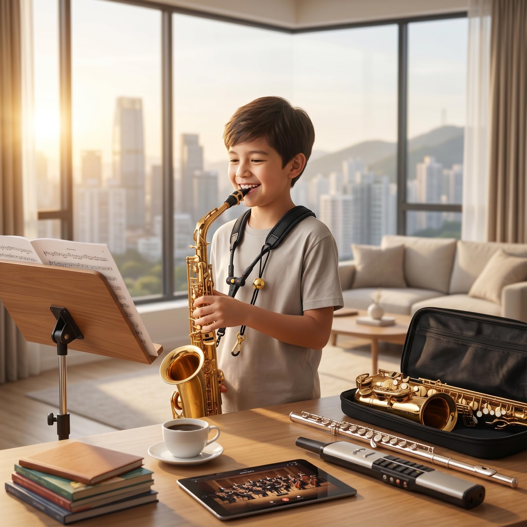 Double Bandoulière pour Saxophone, Sangle de Cou Réglable pour Saxophone Alto Tenor, pour la Pratique Quotidienne, les Performances sur Scène
