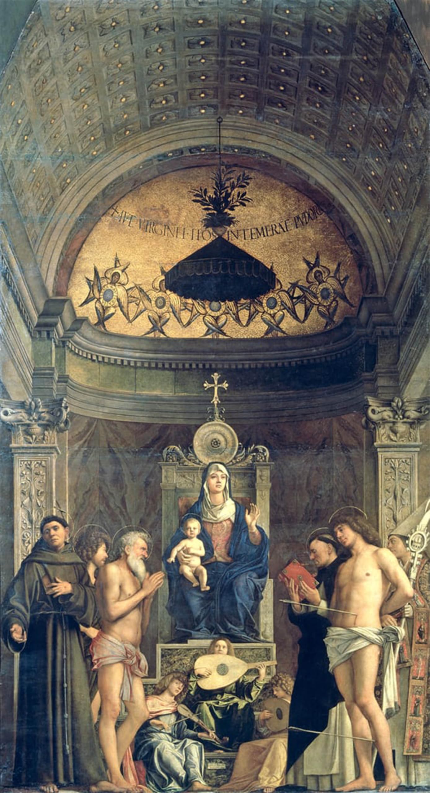 ARTXLXXBN Famous Prints Artwork Pictures Poster Painting Art Lady and Child Enthroned Between Ss the Baptist by famous artist Artwork Landscape Pictures for Home Decor 60x90cm
