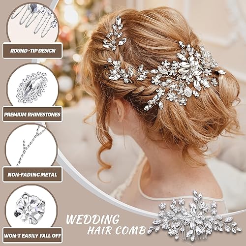 Miniatura 4 de Accesorios para el cabello de boda, accesorios de pelo de novia para pieza de pelo de boda, pieza de pelo de boda para novias, tocado nupcial,