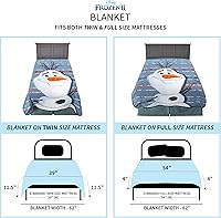 Vista 4 de Franco Manta de ropa de cama para niños, 62 x 90 pulgadas, Disney Frozen 2 Olaf
