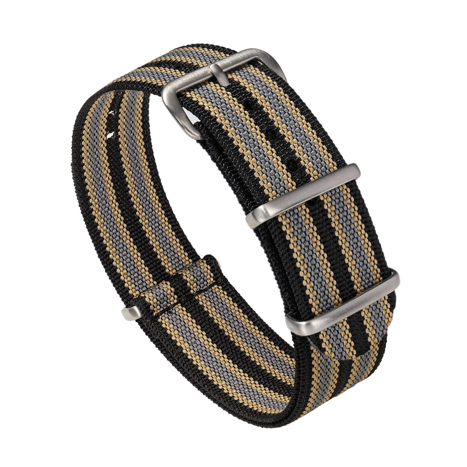 TACTICAL FROG Nylon Watch Band 18mm 19 mm 20mm 22 mm 24 mm, Waterproof Military Watch Straps Replacement for Men Women, With Stainless Steel Buckle