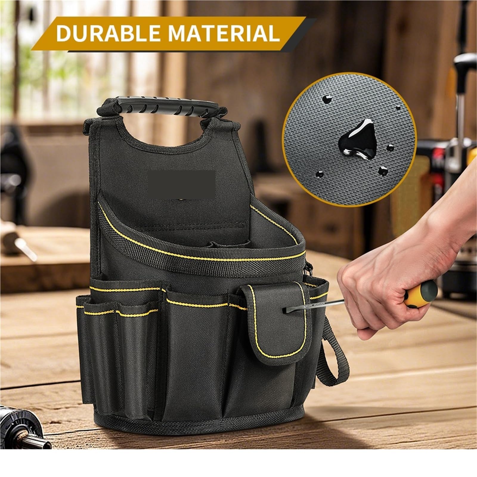 Bolsas para cinturones de herramientas, Bolsa for herramientas de electricista, diseñada for electricistas profesionales y técnicos de reparación de mantenimiento, negro