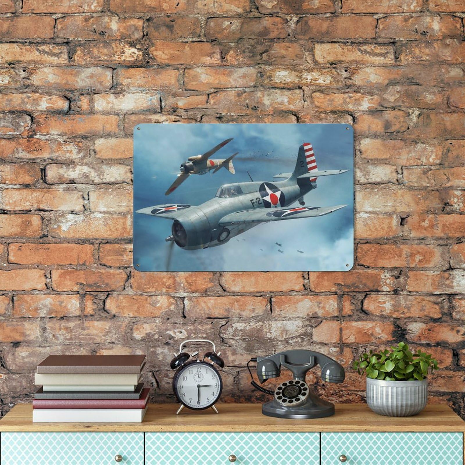 Amazon.com: Grumman F4F Wildcat Bomber Poster Metal Logo Aircraft